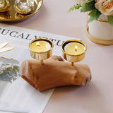 Maxbell Wooden Base Candle Holder Modern Candlestick Tealight Stand Home Decoration - Aladdin Shoppers