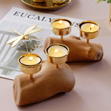 Maxbell Wooden Base Candle Holder Modern Candlestick Tealight Stand Home Decoration - Aladdin Shoppers