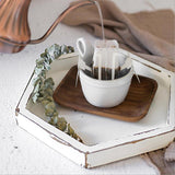 Maxbell Wooden Food Serving Tray Hexagon Wood Fruit Breakfast Cake Dish Plate M - Aladdin Shoppers