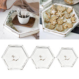 Maxbell Wooden Food Serving Tray Hexagon Wood Fruit Breakfast Cake Dish Plate S - Aladdin Shoppers