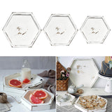 Maxbell Wooden Food Serving Tray Hexagon Wood Fruit Breakfast Cake Dish Plate S - Aladdin Shoppers
