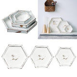 Maxbell Wooden Food Serving Tray Hexagon Wood Fruit Breakfast Cake Dish Plate S - Aladdin Shoppers