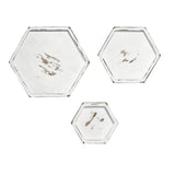 Maxbell Wooden Food Serving Tray Hexagon Wood Fruit Breakfast Cake Dish Plate S - Aladdin Shoppers