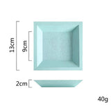 Maxbell Wooden Fruit Storage Tray Dish Plate Dessert Snack Bowl Blue Square(small) - Aladdin Shoppers