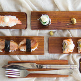 Maxbell Wooden Napkin Holder Sushi Plate Rectangular Towel Tray Dish Deep Color - Aladdin Shoppers