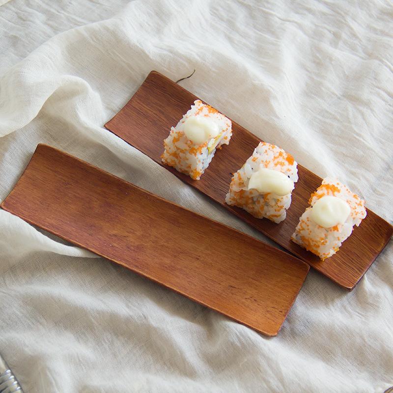 Maxbell Wooden Napkin Holder Sushi Plate Rectangular Towel Tray Dish Deep Color - Aladdin Shoppers