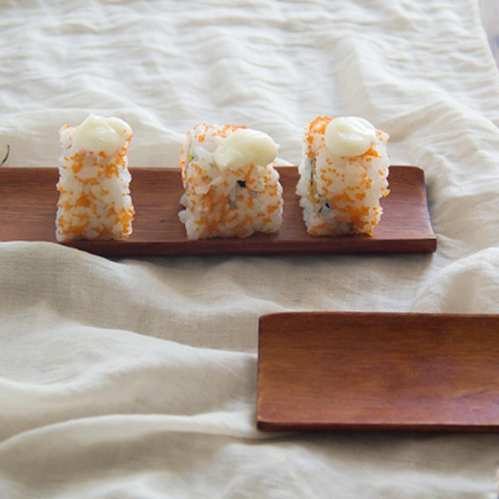 Maxbell Wooden Napkin Holder Sushi Plate Rectangular Towel Tray Dish Deep Color - Aladdin Shoppers