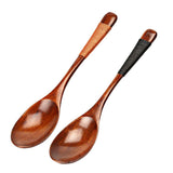 Maxbell Wooden Spoons Long Handled Kids Rice Soup Dessert Tea Spoon Brown Kinking - Aladdin Shoppers