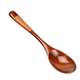 Maxbell Wooden Spoons Long Handled Kids Rice Soup Dessert Tea Spoon Brown Kinking - Aladdin Shoppers