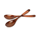 Maxbell Wooden Spoons Long Handled Kids Rice Soup Dessert Tea Spoon Brown Kinking - Aladdin Shoppers