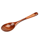 Maxbell Wooden Spoons Long Handled Kids Rice Soup Dessert Tea Spoon Brown Kinking - Aladdin Shoppers