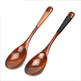 Maxbell Wooden Spoons Long Handled Kids Rice Soup Dessert Tea Spoon Brown Kinking - Aladdin Shoppers