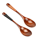 Maxbell Wooden Spoons Long Handled Kids Rice Soup Dessert Tea Spoon Brown Kinking - Aladdin Shoppers