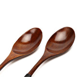 Maxbell Wooden Spoons Long Handled Kids Rice Soup Dessert Tea Spoon Brown Kinking - Aladdin Shoppers