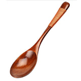 Maxbell Wooden Spoons Long Handled Kids Rice Soup Dessert Tea Spoon Brown Kinking - Aladdin Shoppers