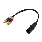Maxbell XLR Male to Dual RCA Male 2RCA to XLR double lotus transfer audio cable 0.3m