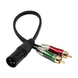 Maxbell XLR Male to Dual RCA Male 2RCA to XLR double lotus transfer audio cable 0.3m - Aladdin Shoppers