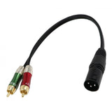 Maxbell XLR Male to Dual RCA Male 2RCA to XLR double lotus transfer audio cable 0.3m - Aladdin Shoppers