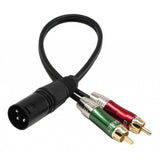 Maxbell XLR Male to Dual RCA Male 2RCA to XLR double lotus transfer audio cable 0.3m - Aladdin Shoppers