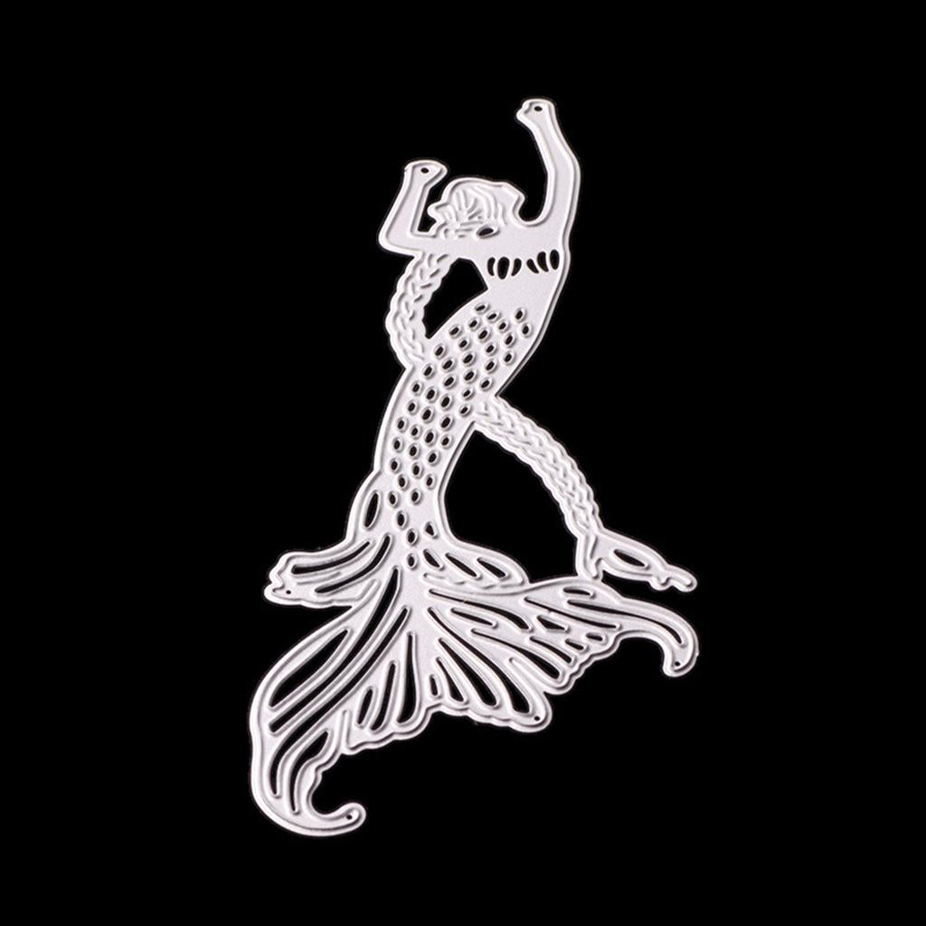 Mermaid Metal Cutting Dies Stencil for DIY Scrapbooking Photo Album Decoration Embossing Paper Cards Decorative Crafts Mermaid Die Cuts Handmade Gifts, 6.6x14.9cm - Aladdin Shoppers
