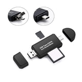 Micro USB OTG to USB 2.0 Adapter SD/Micro SD Card Reader with standard USB Male (Black) - Aladdin Shoppers