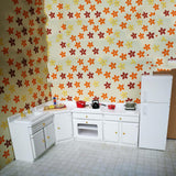 Miniature Kitchen White Wooden Cabinet Set Kit and Fridge 1:12 Dollhouse Furniture - Aladdin Shoppers