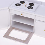 Miniature Kitchen White Wooden Cabinet Set Kit and Fridge 1:12 Dollhouse Furniture - Aladdin Shoppers