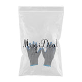 New Men / Woman Textured Rubber Palm Work Garden Wrist Glove Cotton-Polyester Blue Gray - Aladdin Shoppers