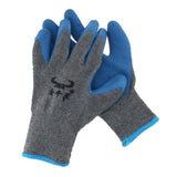 New Men / Woman Textured Rubber Palm Work Garden Wrist Glove Cotton-Polyester Blue Gray - Aladdin Shoppers