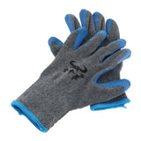 New Men / Woman Textured Rubber Palm Work Garden Wrist Glove Cotton-Polyester Blue Gray - Aladdin Shoppers