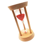 Oblique Wood Round Hourglass Sandglass SandTimer Clock 20 Minutes Red - Aladdin Shoppers