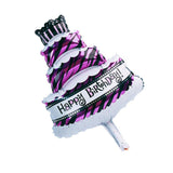 Pack of 10 Novelty Mini Happy Birthday Cake Foil Balloon Kids Adult Birthday Party Decoration - Aladdin Shoppers