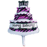 Pack of 10 Novelty Mini Happy Birthday Cake Foil Balloon Kids Adult Birthday Party Decoration - Aladdin Shoppers