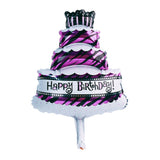 Pack of 10 Novelty Mini Happy Birthday Cake Foil Balloon Kids Adult Birthday Party Decoration - Aladdin Shoppers