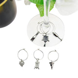 Pack of 6 Alloy Wine Charms Pendant Glasses Ring Wedding Party Table Centerpieces - Aladdin Shoppers