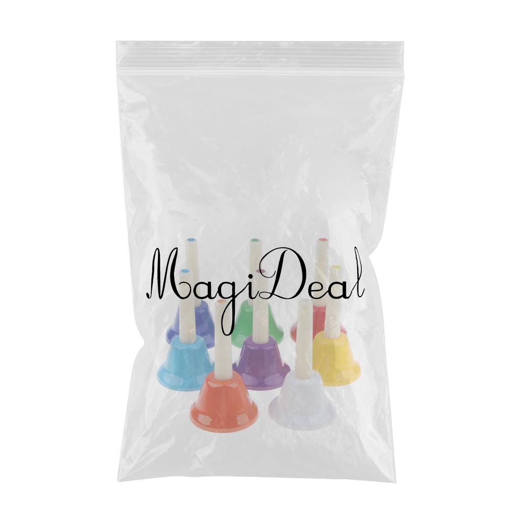 Pack of 8 Multi-Color Hand Bells 8 Note Tones Orff Percussion Instrument Kids Early Musical Learning Toy - Aladdin Shoppers