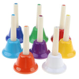 Pack of 8 Multi-Color Hand Bells 8 Note Tones Orff Percussion Instrument Kids Early Musical Learning Toy - Aladdin Shoppers