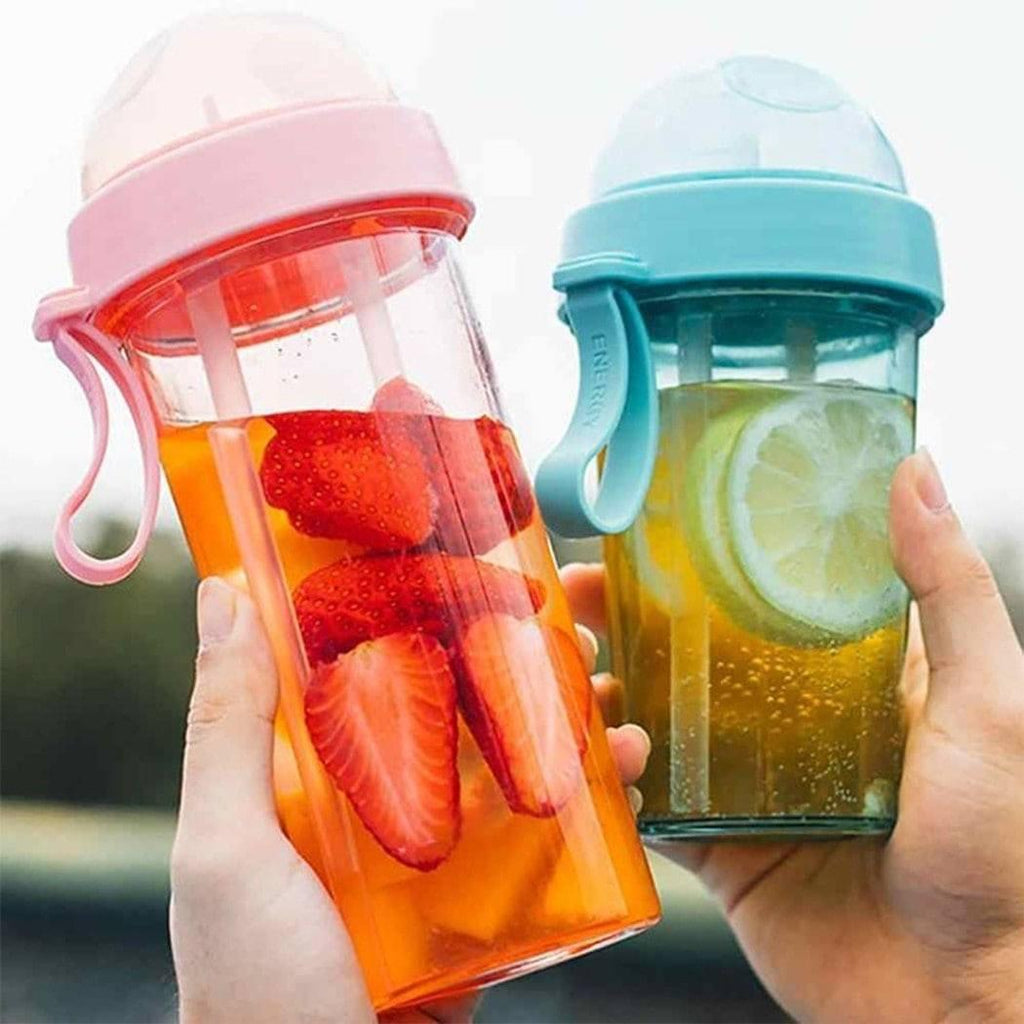 Maxbell Water Bottle, 420ml Portable Outdoor Travel Sport Two Straws Water Bottle Dual-Use Drinking Bottle (MULTICOLOR) - Aladdin Shoppers