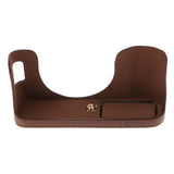 PU Leather Camera Half Case Bag Cover Protector for Fujifilm Fuji X100F Bottom Opening Version Coffee - Aladdin Shoppers