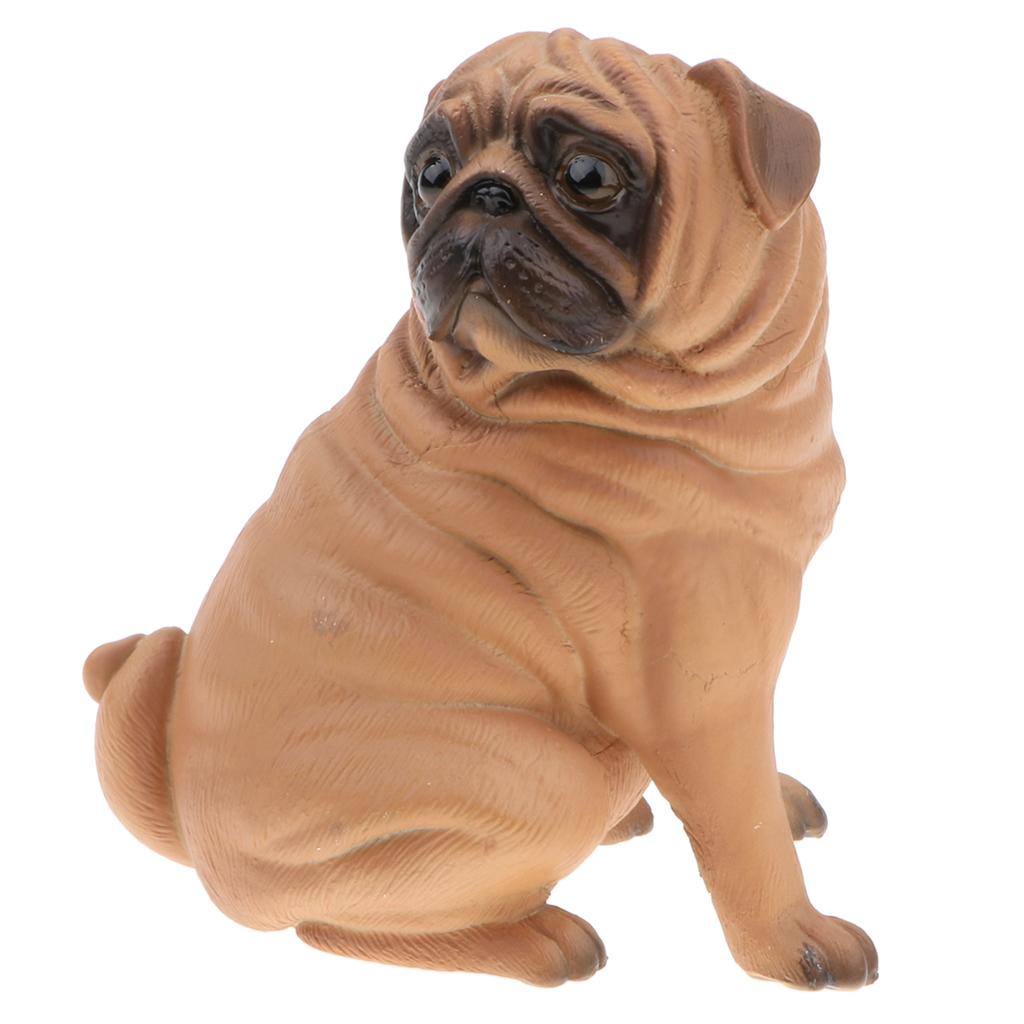 Pug Dog Model Figure Kids Educational Toy Gift Collection Ornament - Yellow Color - Aladdin Shoppers
