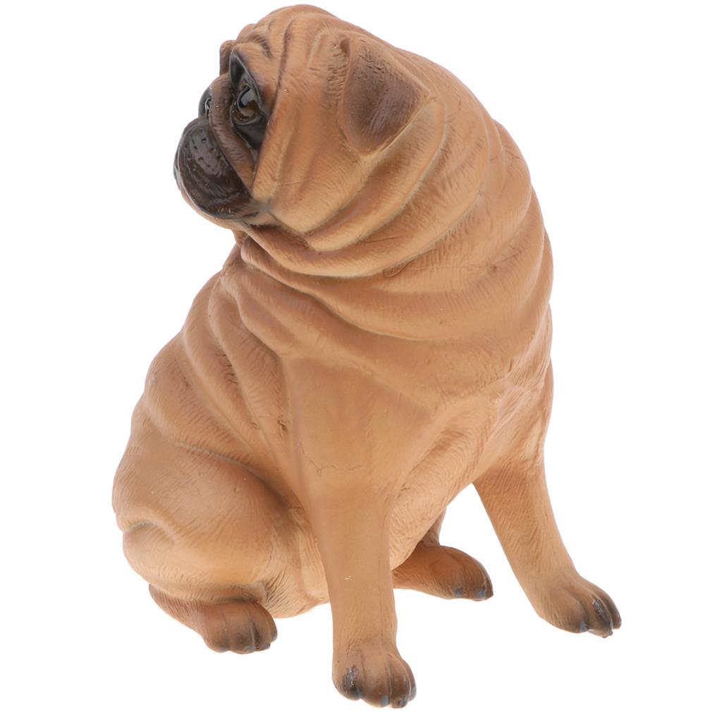 Pug Dog Model Figure Kids Educational Toy Gift Collection Ornament - Yellow Color - Aladdin Shoppers
