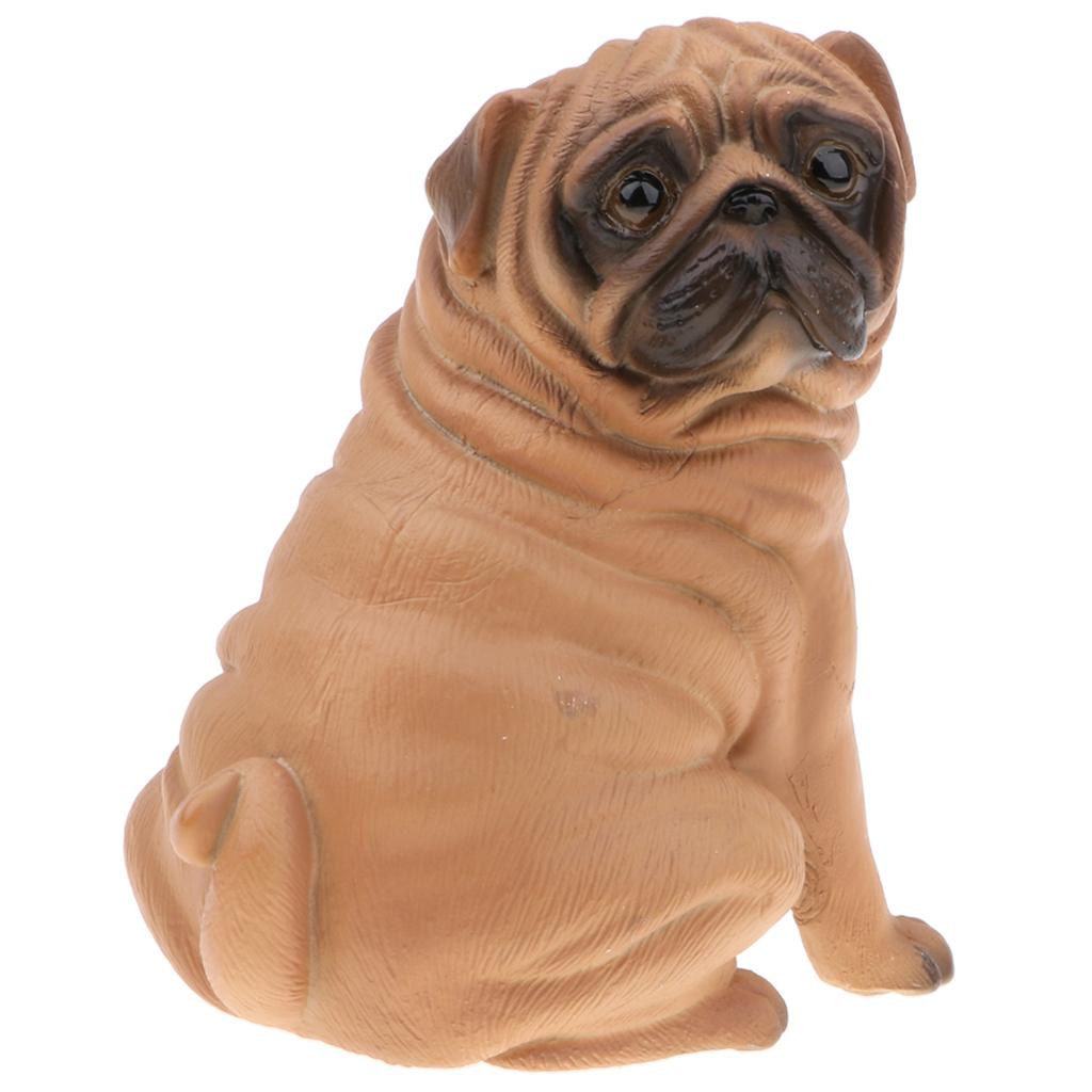Pug Dog Model Figure Kids Educational Toy Gift Collection Ornament - Yellow Color - Aladdin Shoppers