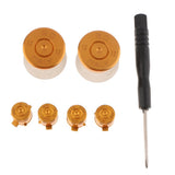 Replacement Gold Action Bullet Buttons & Thumbsticks Analog Stick Mod Kit with Repair Tools For Sony Playstation 4 PS4 - Aladdin Shoppers