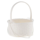 Romantic Crystal Bowknot Satin Lace Floral Wedding Ceremony Banquet Party Flower Girl Basket Bridesmaid Petals Basket - Aladdin Shoppers