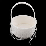 Romantic Crystal Bowknot Satin Lace Floral Wedding Ceremony Banquet Party Flower Girl Basket Bridesmaid Petals Basket - Aladdin Shoppers