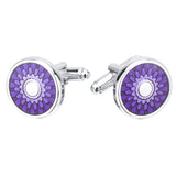 Savannah Men's Business Round Purple Transparent Oil French Shirt Cufflink - Aladdin Shoppers