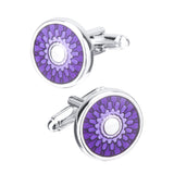 Savannah Men's Business Round Purple Transparent Oil French Shirt Cufflink - Aladdin Shoppers