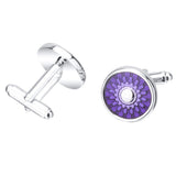 Savannah Men's Business Round Purple Transparent Oil French Shirt Cufflink - Aladdin Shoppers