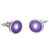 Savannah Men's Business Round Purple Transparent Oil French Shirt Cufflink - Aladdin Shoppers