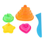 Set Of 5 Plastic Building Sand Molds Beach Sand Cake Mold Sand Box Kids Toy - Aladdin Shoppers